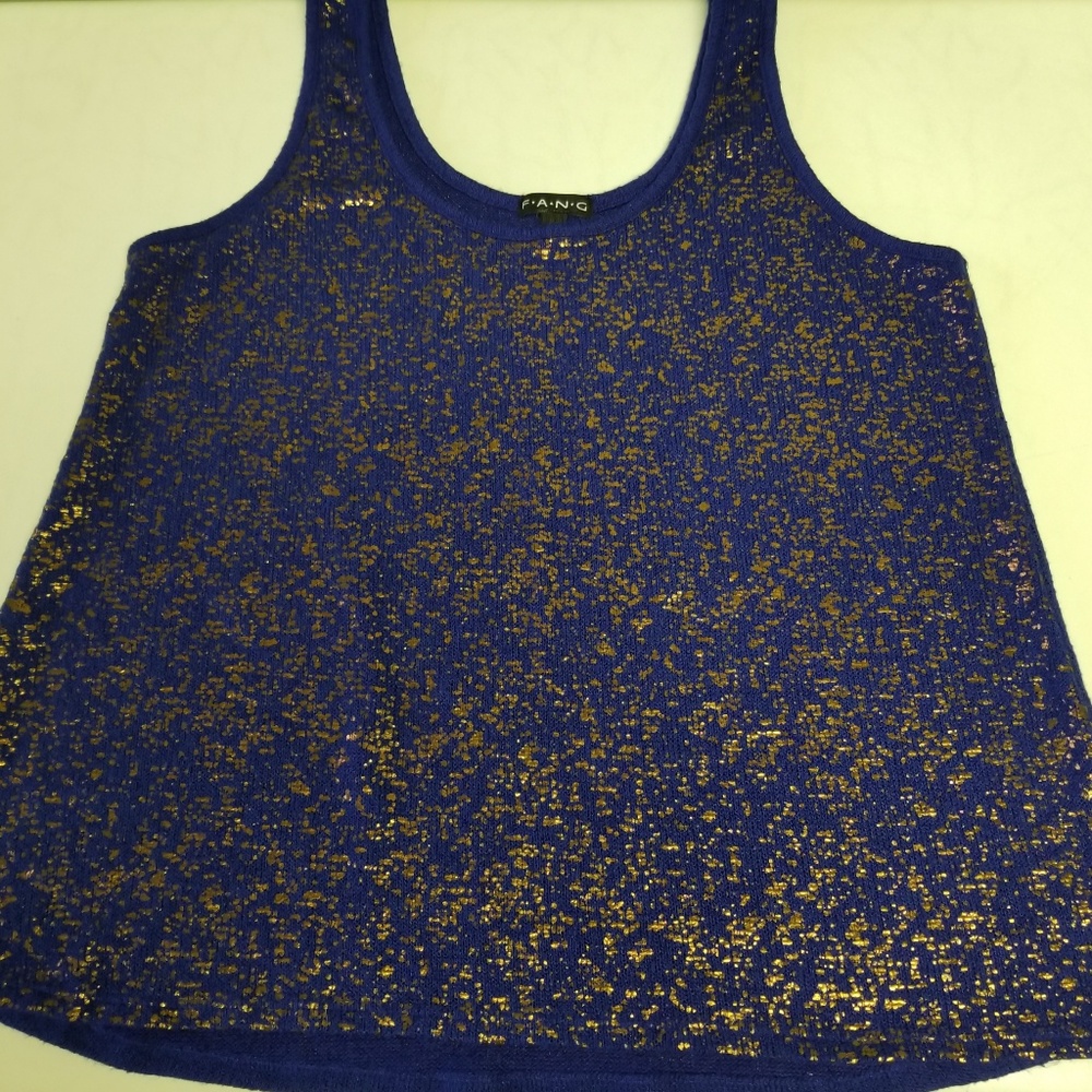 FANG Sweater Tank Top Cobalt Blue & Metallic H307